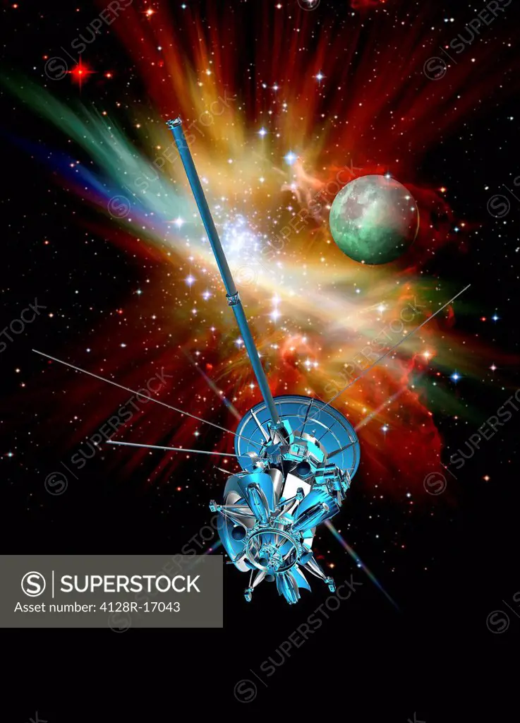 Deep space probe, computer artwork.