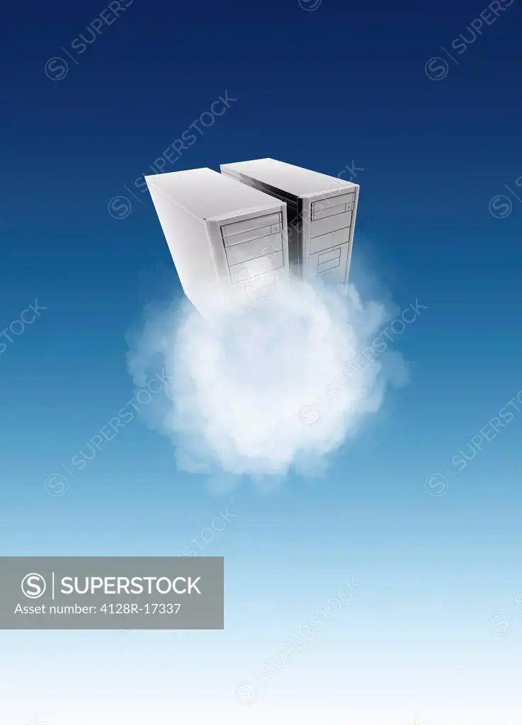 Cloud computing, conceptual computer artwork.