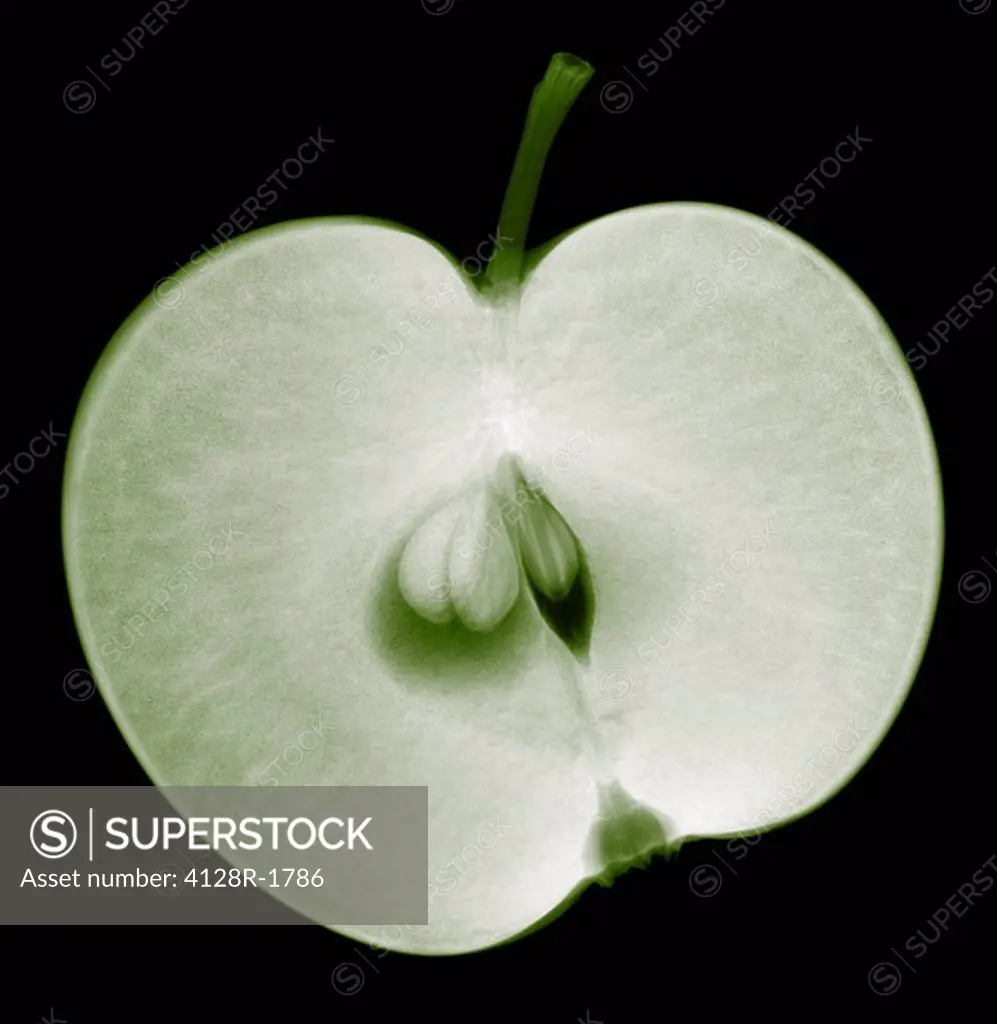 Apple half, X_ray