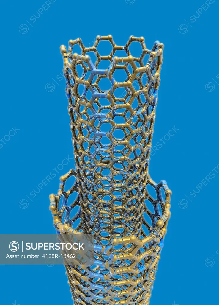 Carbon nanotubes, computer artwork.