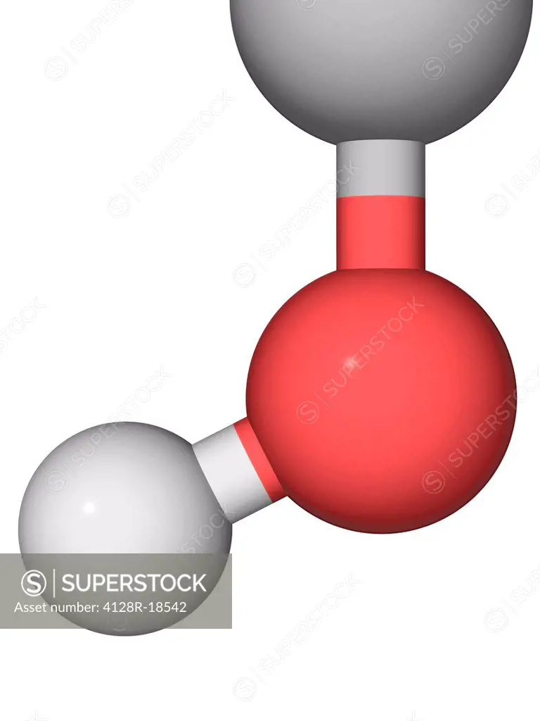Molecular model. Part of an acetic acid molecule.