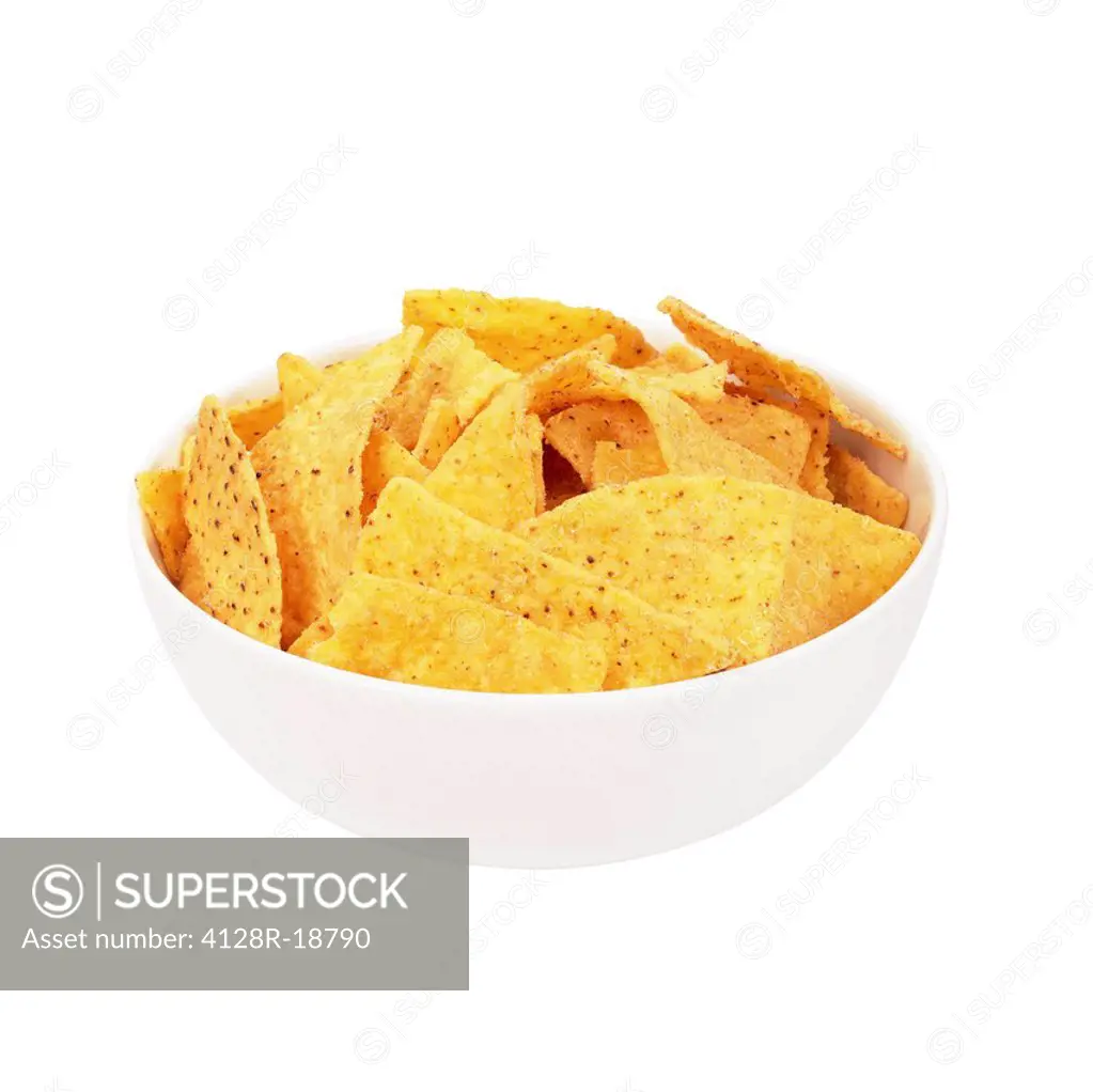 Bowl of tortilla chips.
