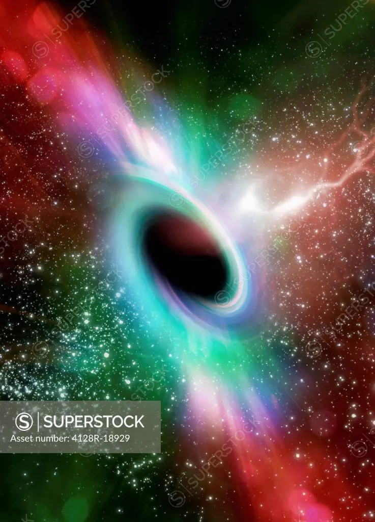 Black hole, computer artwork.
