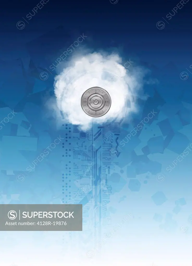Cloud computing, conceptual computer artwork.