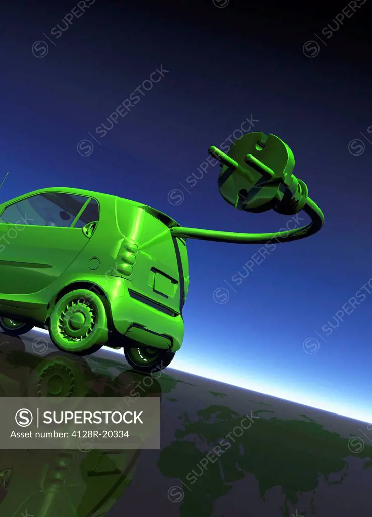 Electric car, conceptual artwork