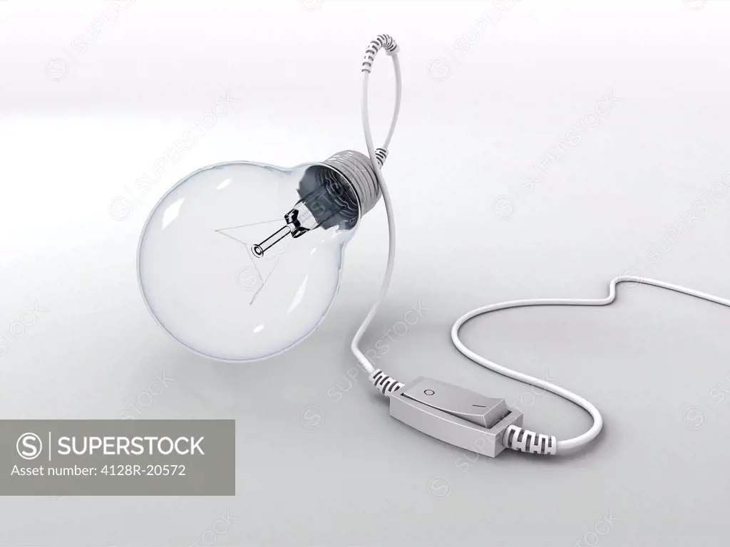 Electric light bulb with on_off switch