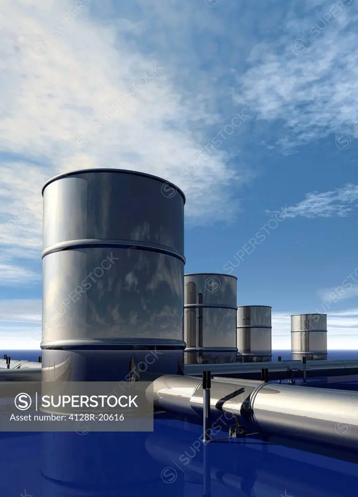 Oil distribution, conceptual artwork