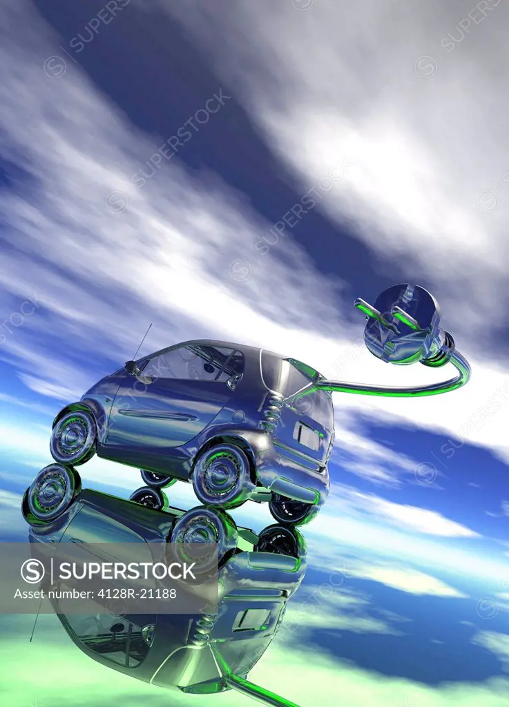Electric car, conceptual artwork