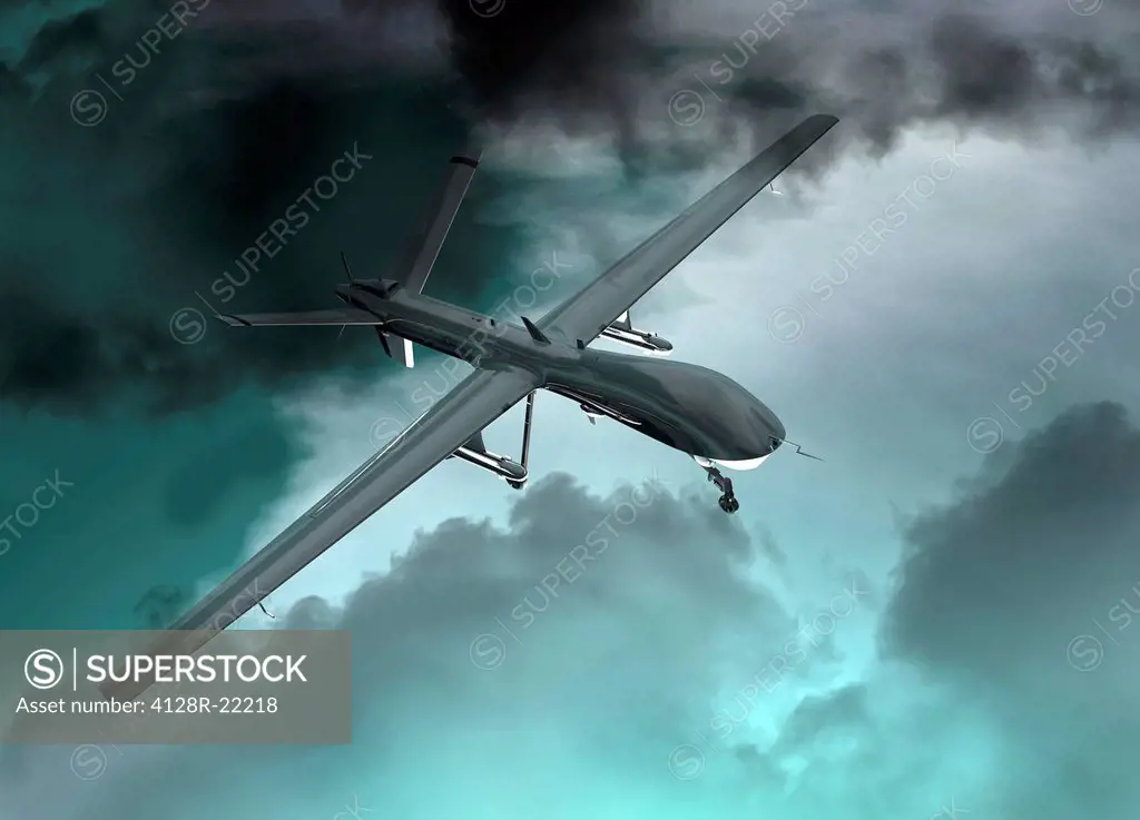 Military drone, computer artwork.