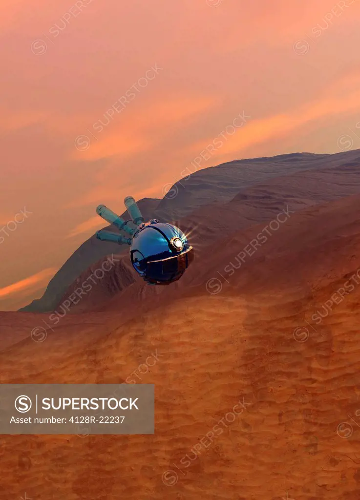 Mars probe, computer artwork.