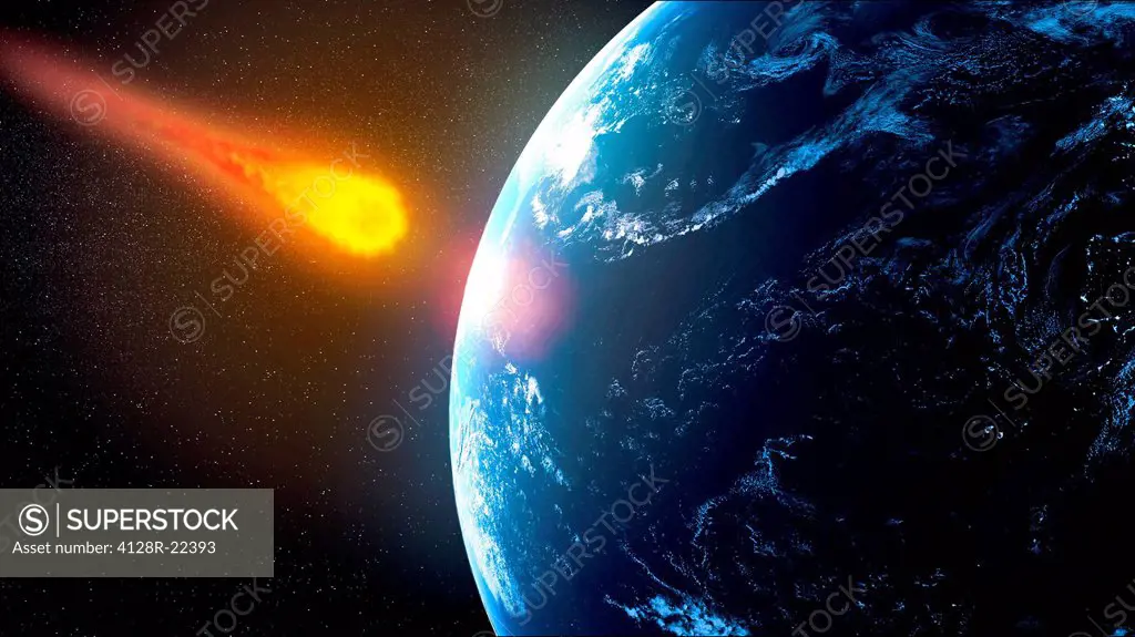 Near_Earth asteroid, computer artwork.