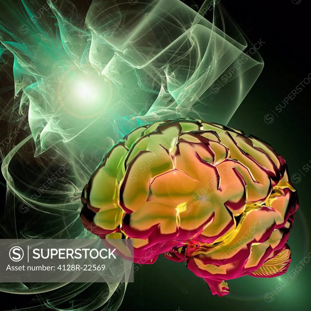 Brain activity, conceptual computer artwork.