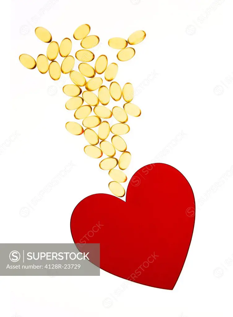 Heart supplements, conceptual image.
