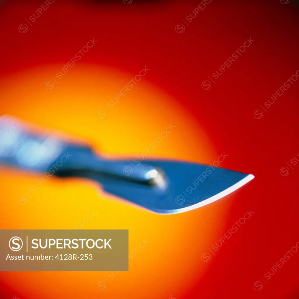 Close_up of a surgical scalpel
