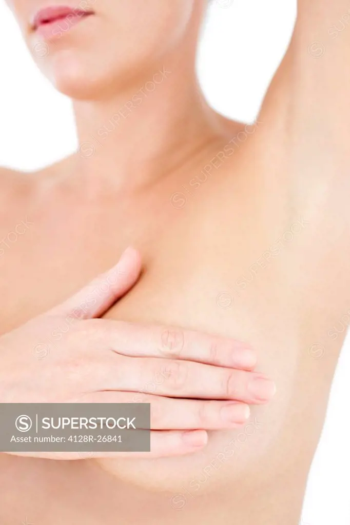 MODEL RELEASED. Woman's breast.