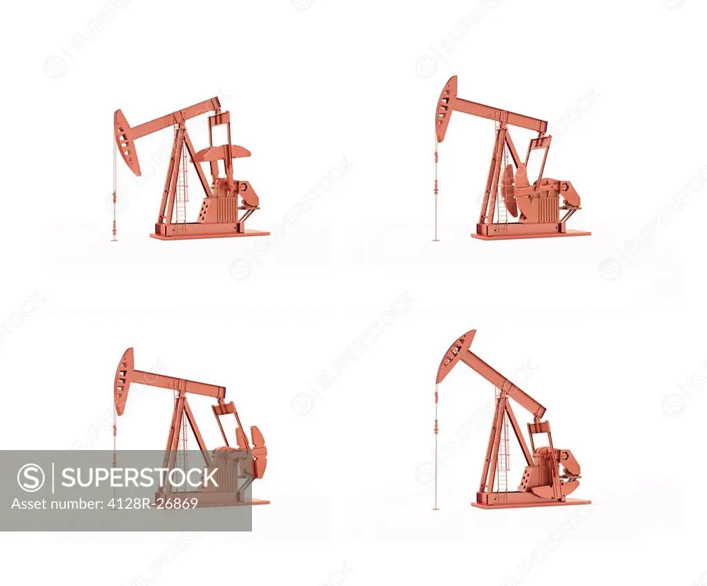 Oil pumps, computer artwork.