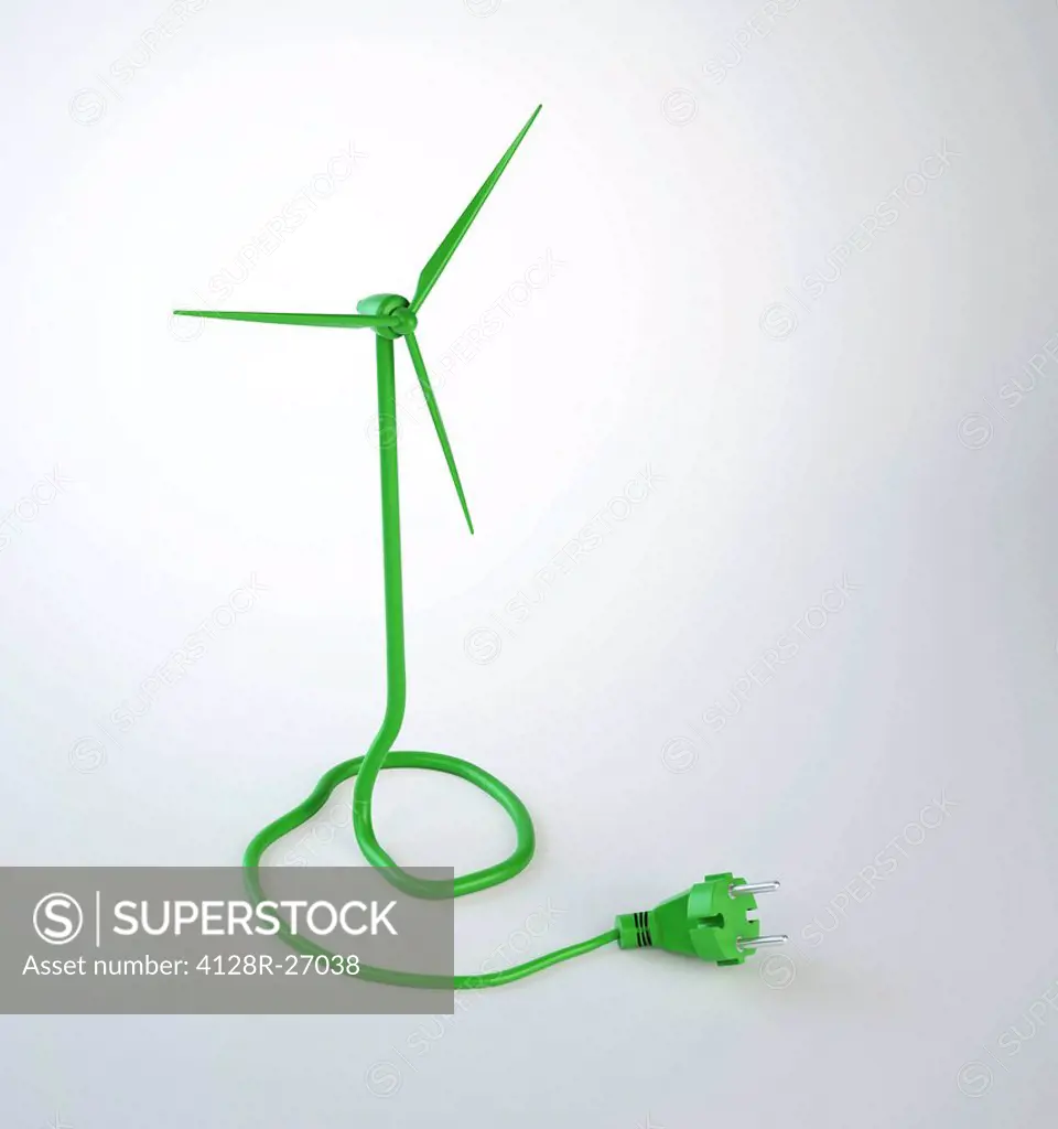 Green energy, conceptual computer artwork.