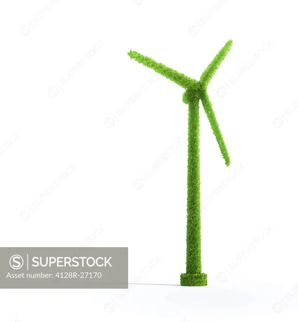 Wind turbine, conceptual computer artwork.