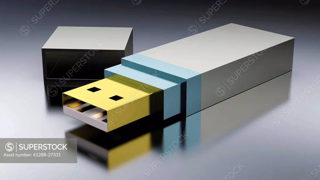 USB stick, computer artwork.