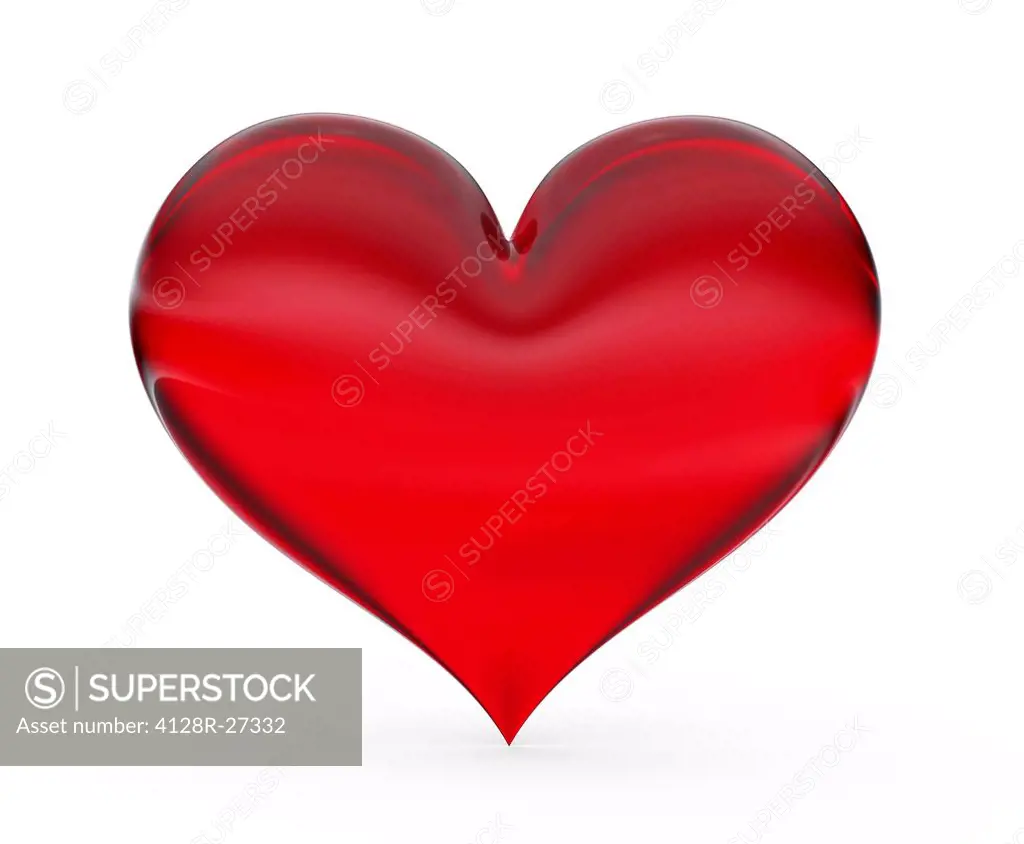 Red heart, computer artwork.