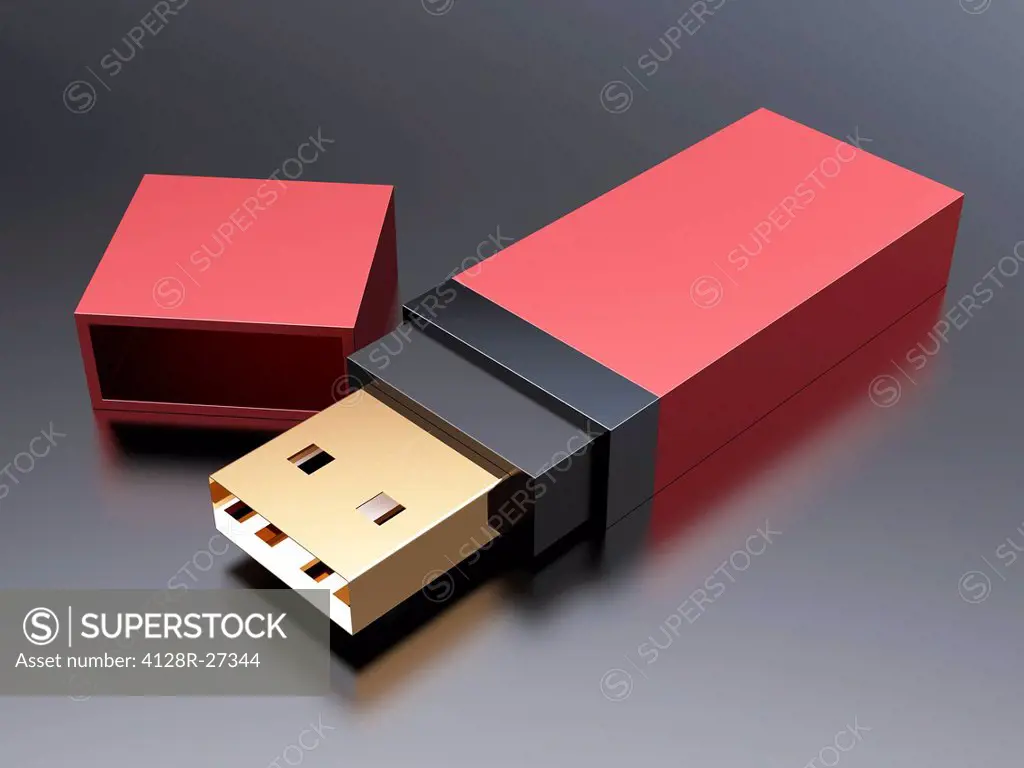 USB stick, computer artwork.