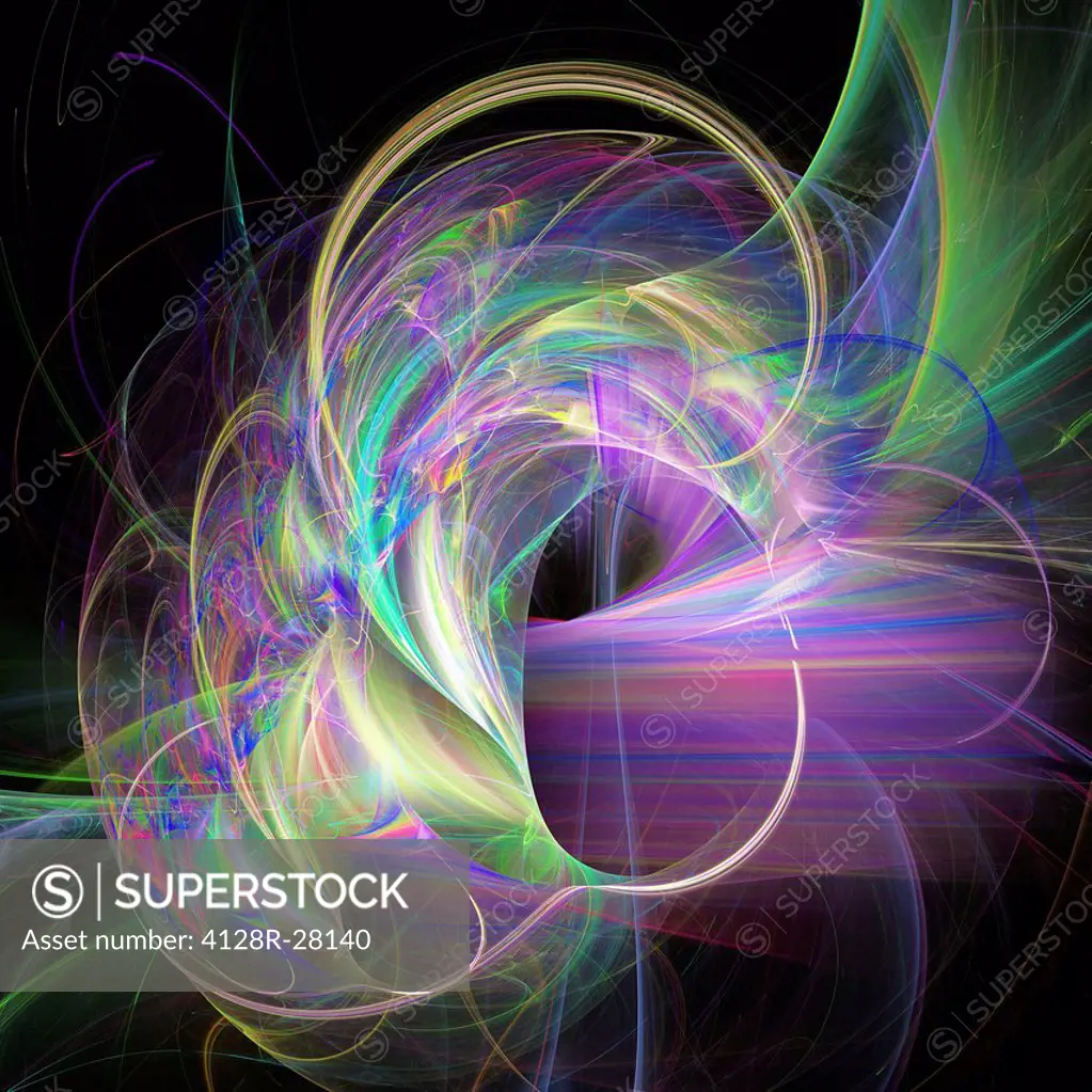 Superstrings, conceptual computer artwork. The superstring theory is a Theory of Everything (Grand Unification Theory), which seeks to unite gravitati...