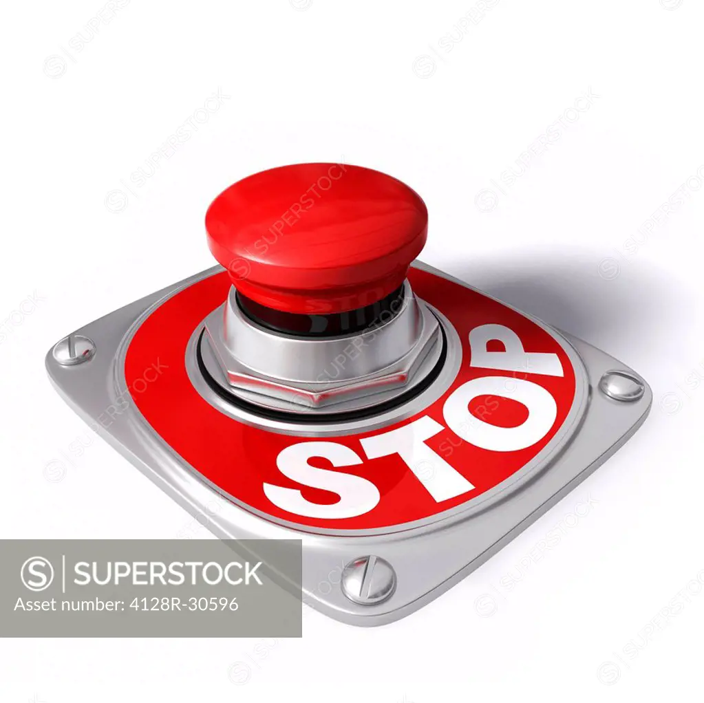 Stop button, computer artwork.