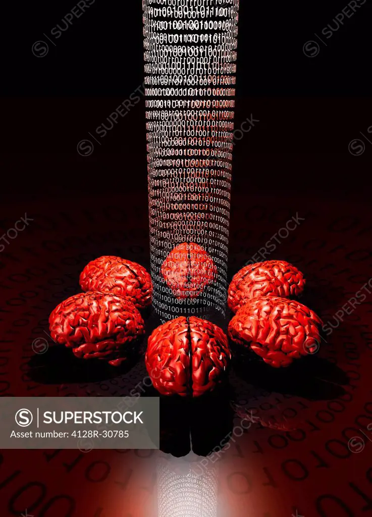 Brain mapping, conceptual computer artwork.