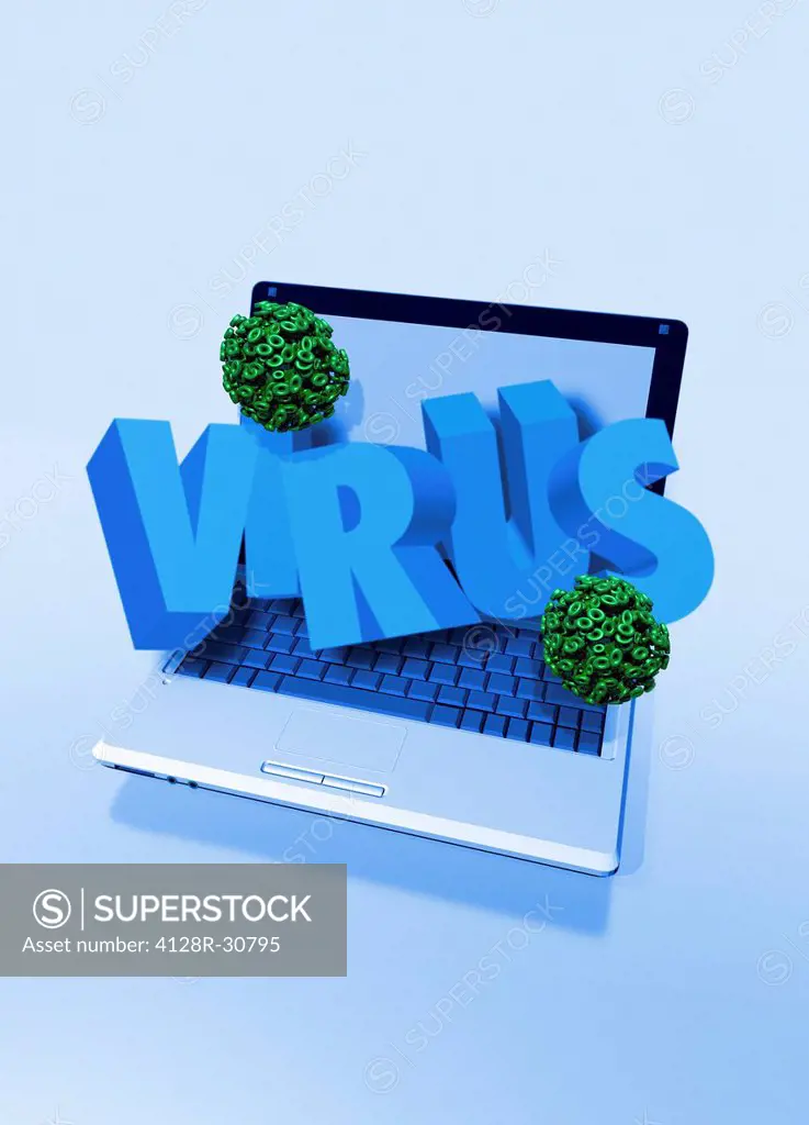 Computer virus, conceptual computer artwork.