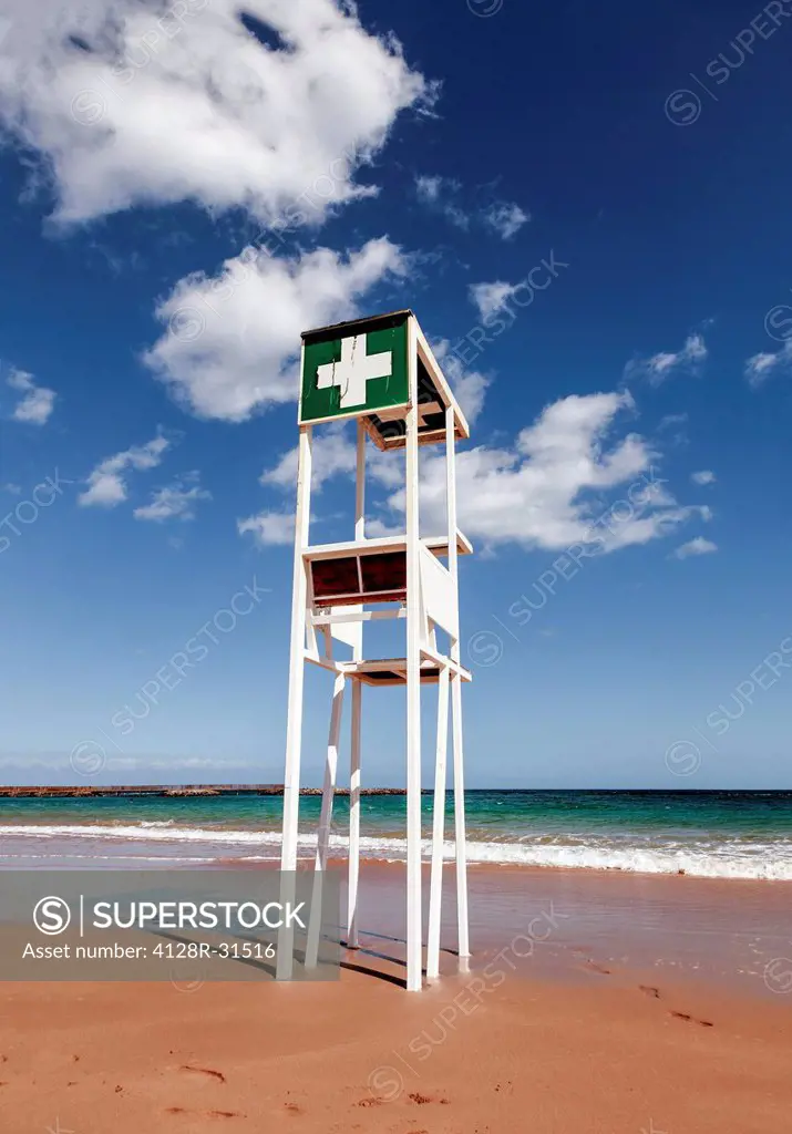 Beach lifeguard tower, Fuerteventura, Canary Islands.