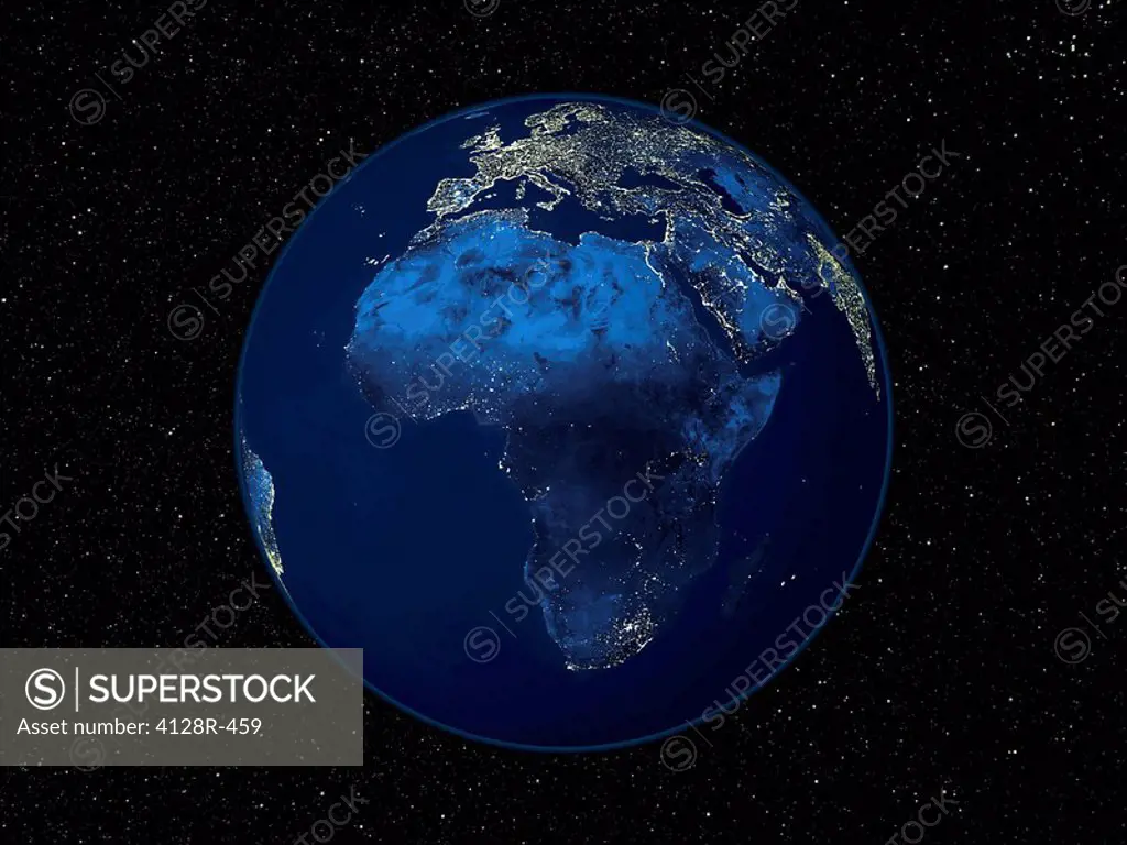 Africa at night, satellite image