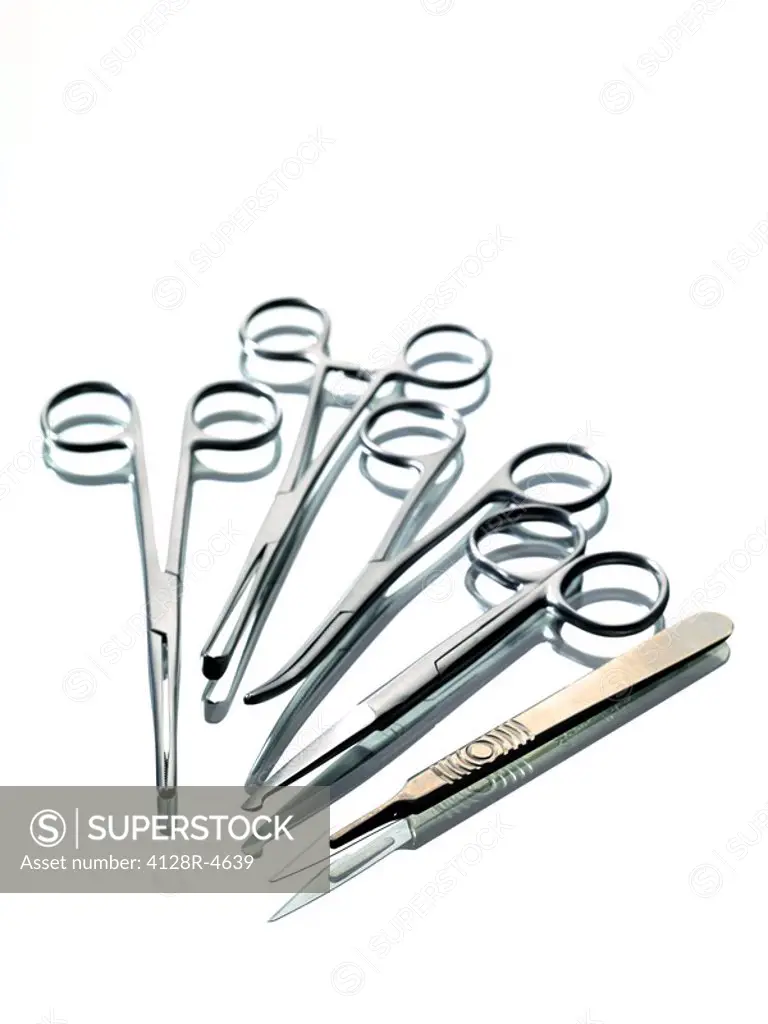 Forceps and scalpel.