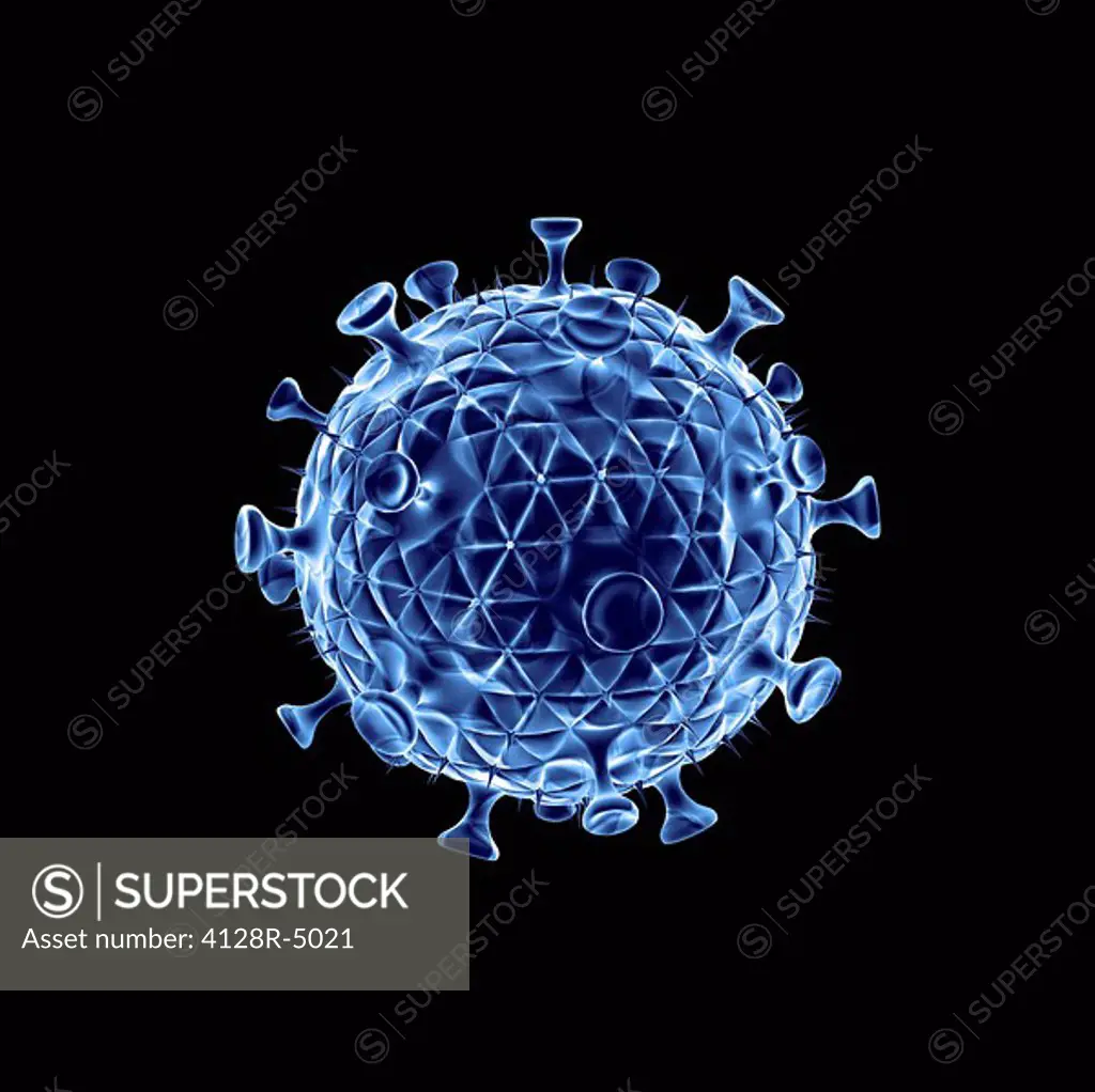 HIV virus particle, artwork
