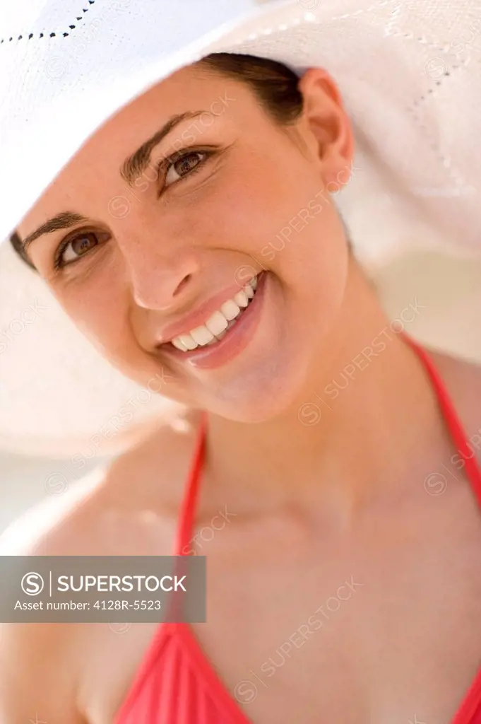 Woman wearing a sunhat