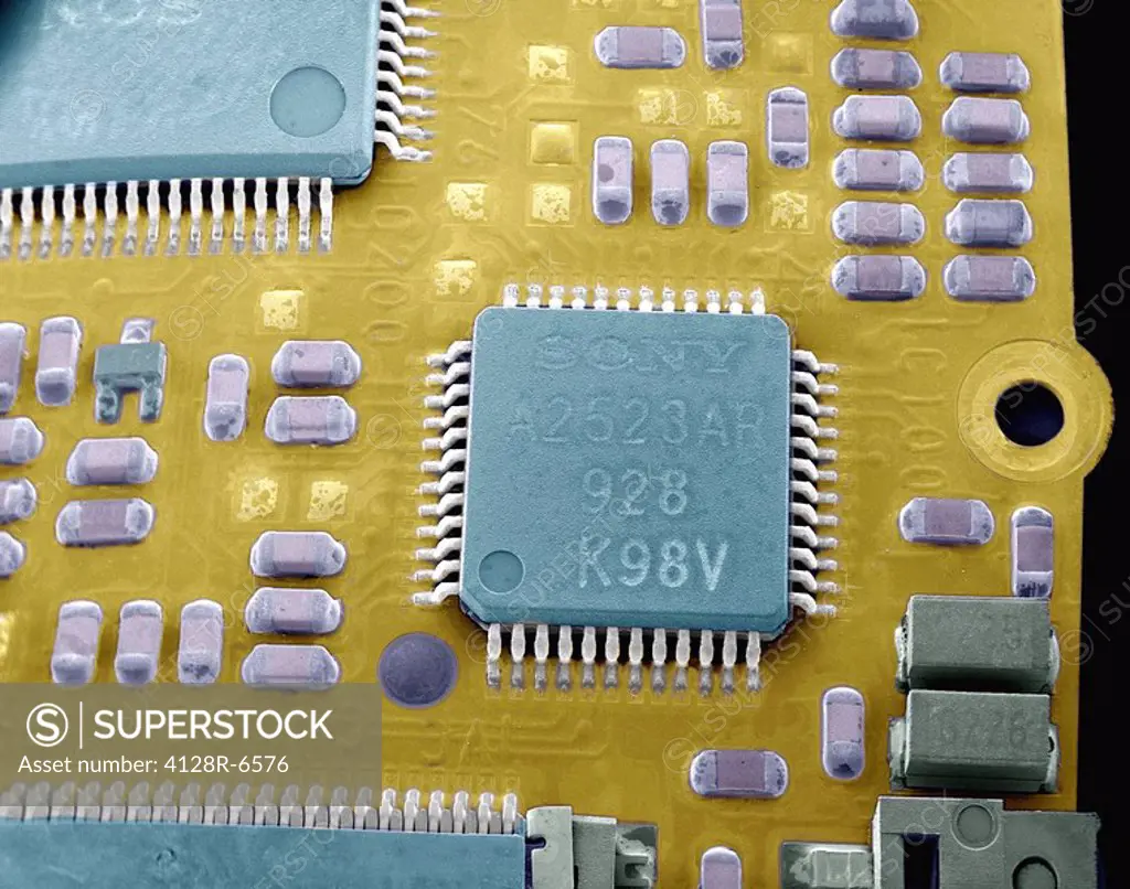 Circuit board microchip, SEM