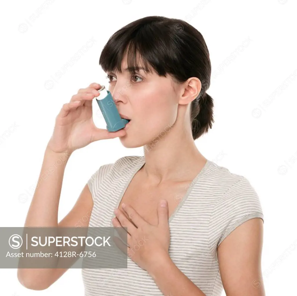 Asthma inhaler use.