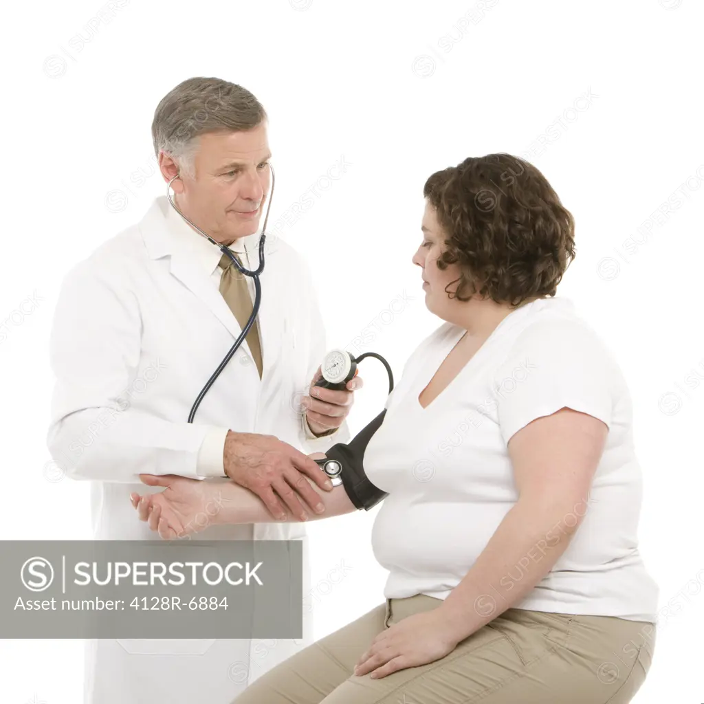 Checking blood pressure.