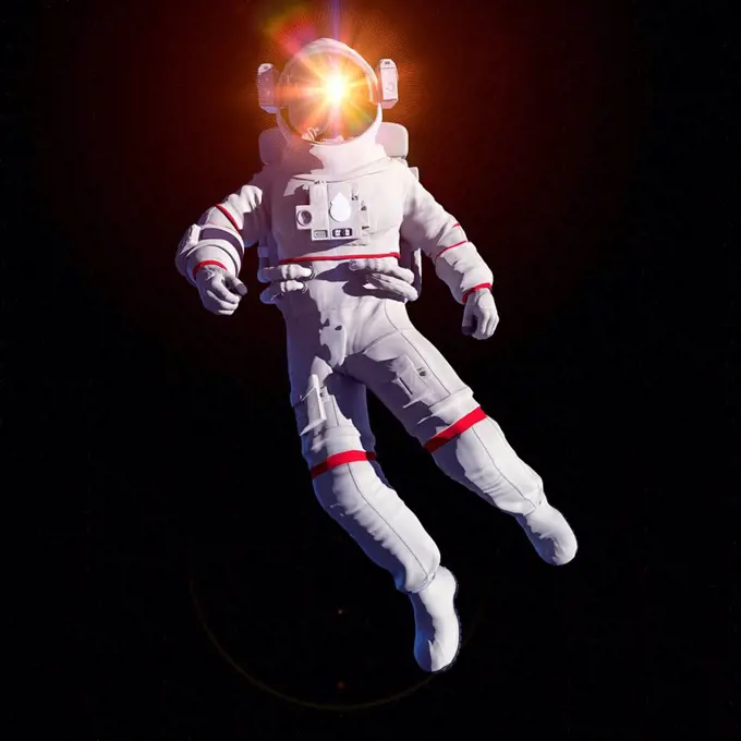 Astronaut in space, computer illustration.