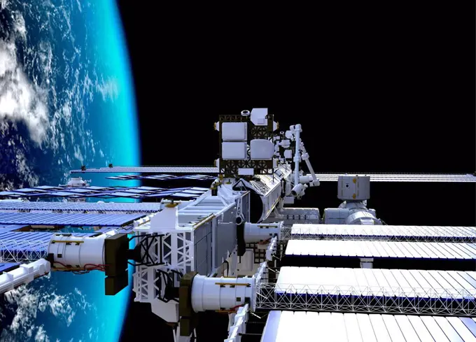 Space station, conceptual illustration
