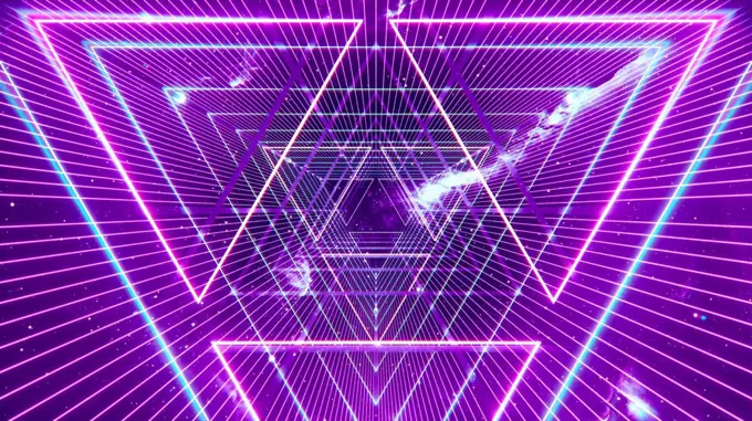 Neon tunnel, abstract illustration