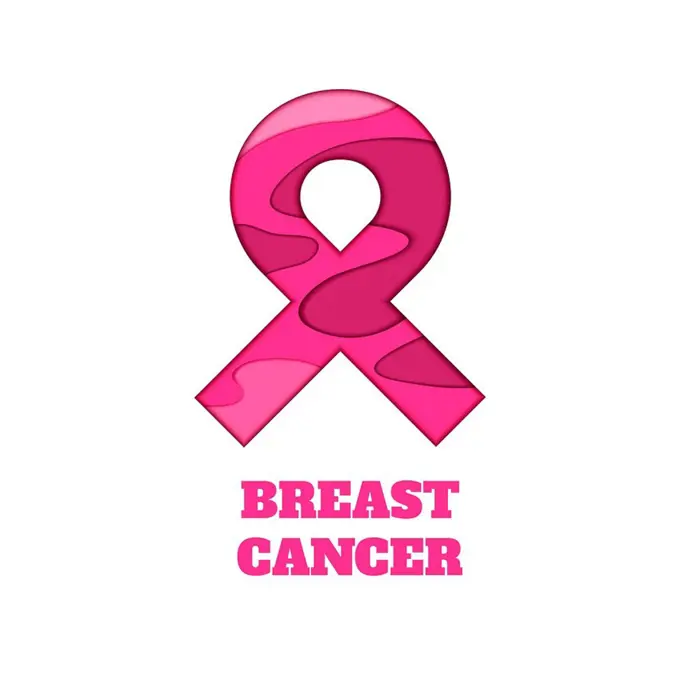 Breast cancer awareness ribbon, conceptual illustration.