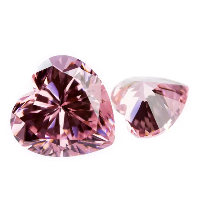Pink gemstones in the shape of heart