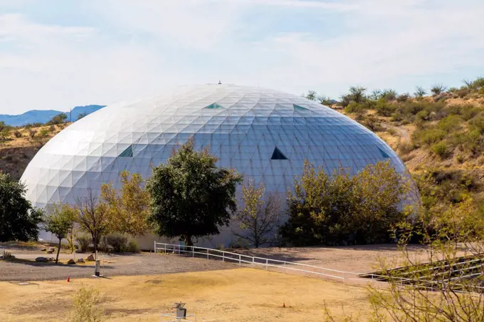 Biosphere 2, an Earth systems science research facility owned by the University of Arizona since 2011. Tucson, Arizona, USA.