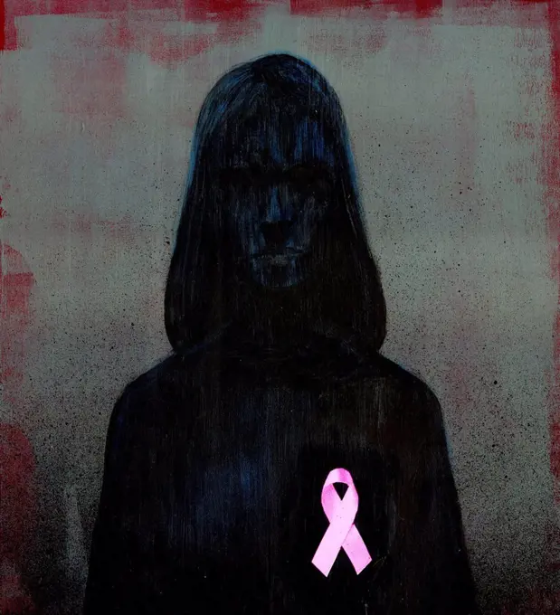Breast cancer awareness ribbon, illustration