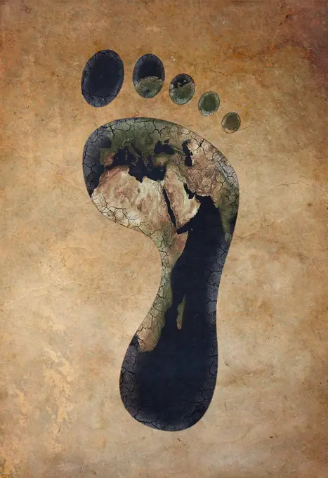 Illustration of carbon footprint