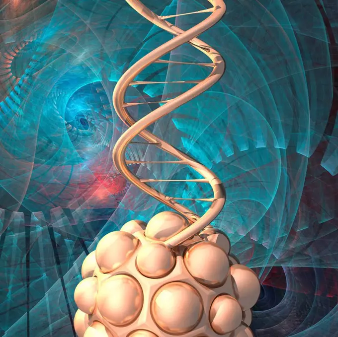 DNA and nanomodule, illustration