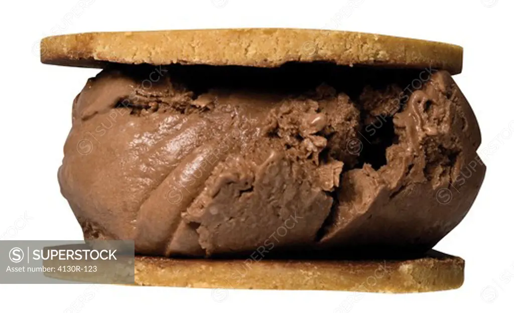 Close up of ice cream sandwich with peanut butter