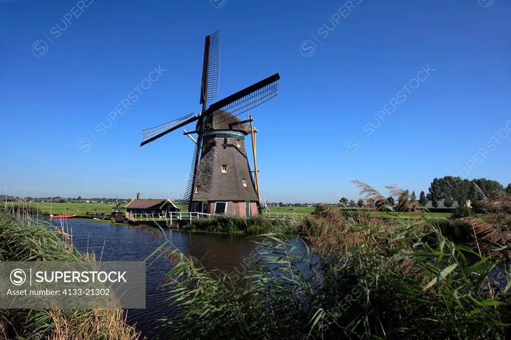 Windmill,Netherlands,with blue sky