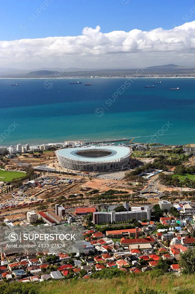 Stadium,Football Stadium,Cape Town,Capetown,Town,South Africa,Africa,view from Lions Head on the city center and the Football Stadium