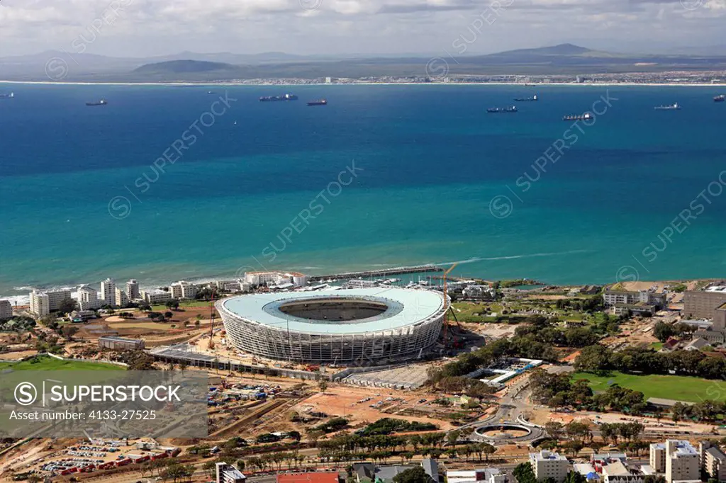 Stadium,Football Stadium,Cape Town,Capetown,Town,South Africa,Africa,view from Lions Head on the city center and the Football Stadium